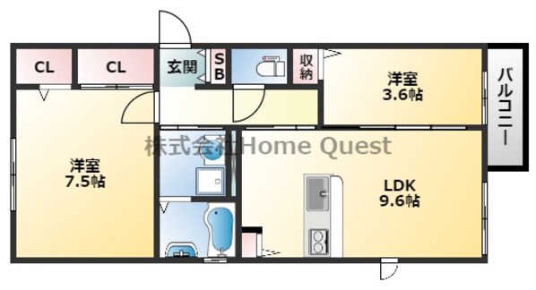 メゾン ド ソレイユ平野東の物件間取画像